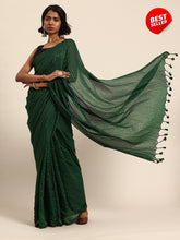 ArtEastri Green Pure Cotton Saree With Blouse Piece