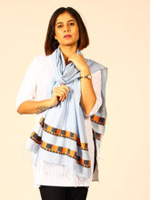 Powder Blue Assamese Cotton Stole