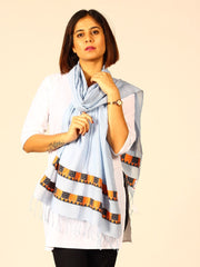Powder Blue Assamese Cotton Stole