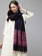 Purple Pink Women's Ethnic Silk Cotton Assamese Dupatta
