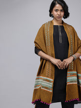 Brown Kantha Stitch Cotton Dupatta
