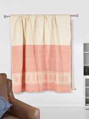 Ivory Pink Cotton Rod Pocket Curtain