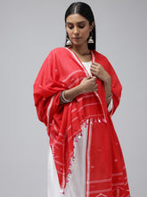 Red Cotton Handloom Jamdani Dupatta