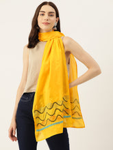 Yellow & Green Kantha Silk Stole