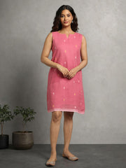 Pink Cotton Handloom Dress