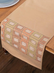 Beige Kantha Cotton dining Table Runner