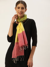 Red and yellow Jamdani Cotton Stole