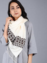Ivory Brown Eri Silk Stole