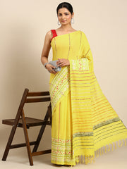 Yellow Khesh Kantha Cotton Saree