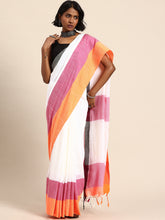 ArtEastri Colorblock Pure Cotton Saree with Blouse piece