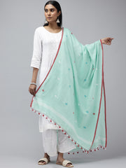 Sea Green Multi buti Jamdani Dupatta