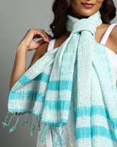 Handloom Loom Shibori Silk Cotton Stole