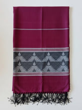 Handloom Mulberry Wine Blended Silk Dupatta