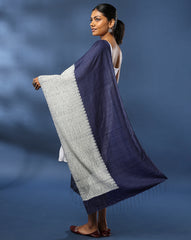 ArtEastri Indigo Hand Woven Pure Silk Shibori Stole