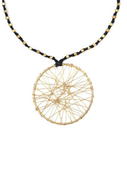 Black Round Jaali Tribal Pendant Set Jewellery