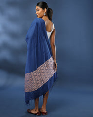 Handwoven Blue Cotton Eri Stole
