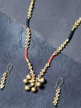 Red Black Handmade Beaded Ball Jewellery Set