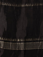 Black Pure Mysore Silk Zari Stole