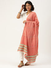 Peach Khesh Kantha Cotton dupatta
