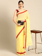 Handloom Solid Cotton Saree with Blouse Piece