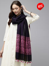 Purple Pink Women's Ethnic Silk Cotton Assamese Dupatta