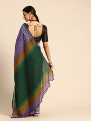 ArtEastri Handloom Violet Kantha Cotton Saree
