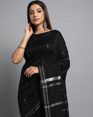 Handloom Jamdani Cotton Saree Without Blouse Piece