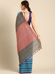 Blue Sequins Cotton Handloom Saree