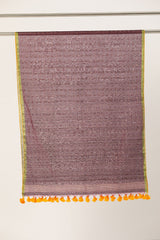 Purple & Gold Sequins Silk Cotton Dupatta