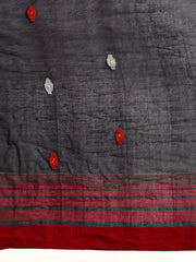 Navy & Orange Cotton Handloom Assamese Saree