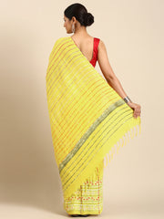 Yellow Khesh Kantha Cotton Saree
