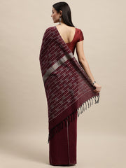 Maroon Khesh Kantha Cotton Saree