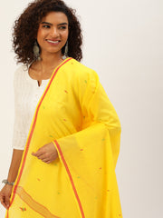 Yellow Jamdani Mul Cotton Dupatta