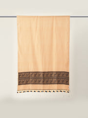 Beautiful Beige & Black Baluchari Silk Cotton Dupatta
