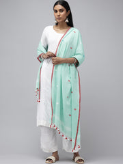 Sea Green Multi buti Jamdani Dupatta