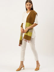 Brown Yellow Cotton Eri Silk Stole