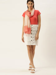 Rose Pink Woven Shibori Silk Stole