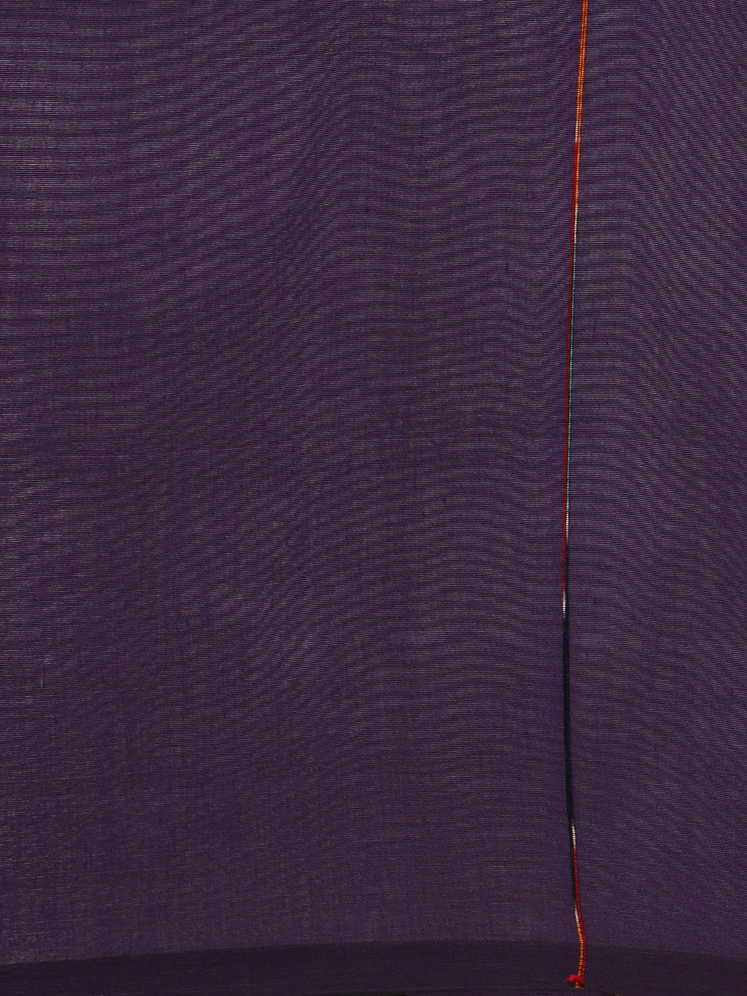 Purple Cotton Saree with pompoms