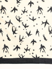 Cream Pure cotton Printed Saree with blouse piece