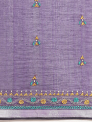 ArtEastri Handloom Violet Kantha Cotton Saree