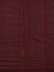 Maroon Cotton Saree with Pompoms