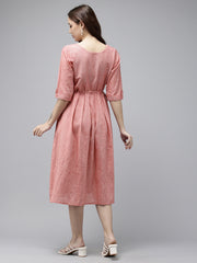 Pink Cotton Handloom Dress