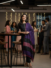 Purple & Magenta Cotton Handloom Sequins Dupatta