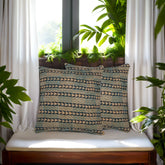 Grey Cream Kantha Silk Reversible Cushion Cover - Pack of 1