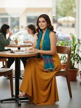 Blue handloom Cotton Jamdani Stole