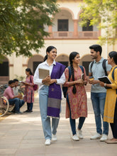 Navy handloom Cotton Jamdani Stole