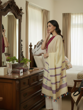 Light Yellow Multi Buti Jamdani Cotton Stole