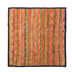 Multicolor Khesh Cotton Cushion Covers- Peach Navy - Pack of 1