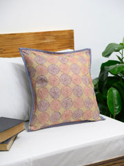 Beige Rust Reversible Kantha Cushion cover- Single Pack