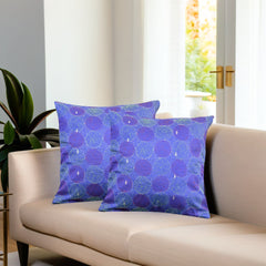 Vintage Blue Green Kantha Silk Reversible Cushion Cover - Pack of 1